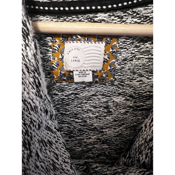 Anthropologie Postmark black white cowl neck long sleeve Konya tunic pockets L - Picture 4 of 8